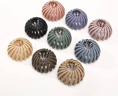 A2ZSMART Spiral Hair Claw Clips 10PCS Round Donut-Style Matte Finish Random Colours Hair Claw
