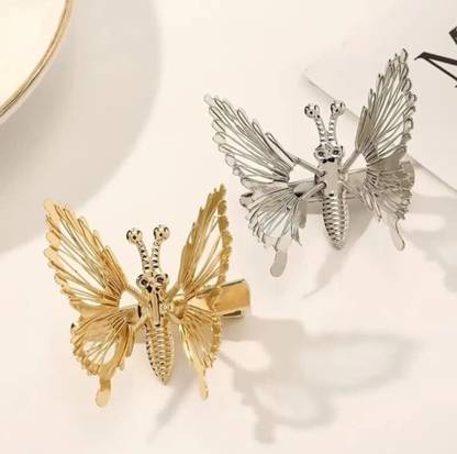 Fashion shop Butterfly Hair Clip Gold, Silver Metal Moving Butterfly Decor Hair Clips/Pin.... Hair Clip