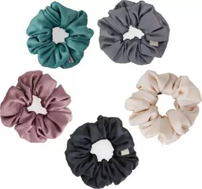 Elecsera Multicolored Satin Hair Scrunchies Stuff Scrunchy Holder Hair Rubber Band