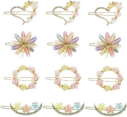 VAGHBHATT Hair Pins Stylish 12 Pcs Hair Accessories For Girls Hair Clips Bobby Pins Hair Clip