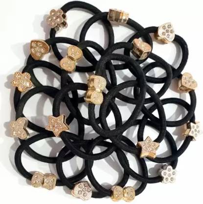 Sparkling Dazzle 20Pcs Fancy Rhinestone Rope Hair Tie knot Hair Scrunchies Headband Rubber Band