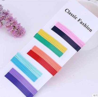 LS ENTERPRISES 50 Pcs Metal Bobby Hair Pins Candy Colour Non-Slip Hair Clip For Women & Girls Hair Pin