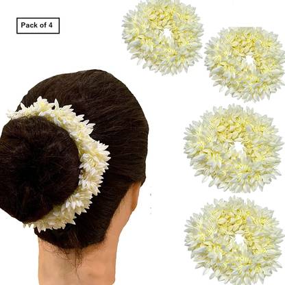 Kaima New Artificial Flower Juda Bun Gajra Hair Flower Gajra (pack of 4) Bun Clip