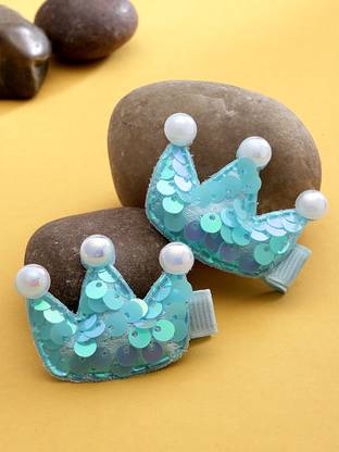 stol'n Crown sequin Set of 2 Pieces Hair Clips-Skyblue Hair Clip