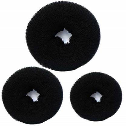 A H S Hair Donut Pack of 3 | All 3 different sizes (Black) Bun