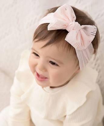 Ziory 1 pc Pink Bow Headband for Infant, Baby Girl,baby hair accessories, headband Head Band