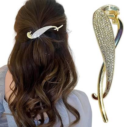 Ashkash 1Pcs New High-Grade Zircon Golden-plated Frog Clasp Twist Hairpin Bun Clip