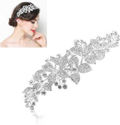 PALAY 8 Inch Crystal Hair Accessories Rhinestones Bridal Hair Comb Clips Hair Clips Hair Clip