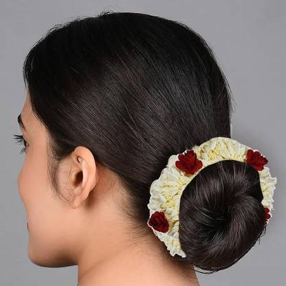 Comet Busters Scented Mogra Gajra, Artificial Gajra Scrunchies Rubber Band For Women & Girls Bun