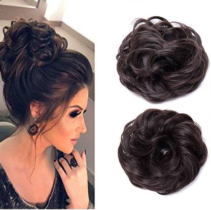 Sharum Crafts funky messy hair bun hair extension for instant hair style Bun