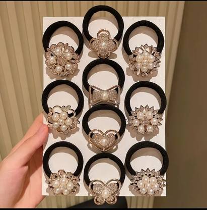 Mana High-end Rhinestone Hair Ring - Fashionable Temperament for Women Rubber Band