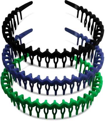 Uniqon Set of 3 Pcs Multicolor Comfortable Zig Zag Comb Style Woemen And Girls Hair Band