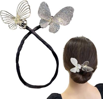 Diversa Korean Juda Bun Maker for Women & Girls, Butterfly Bun Maker for Party,Pack of 1 Bun Clip