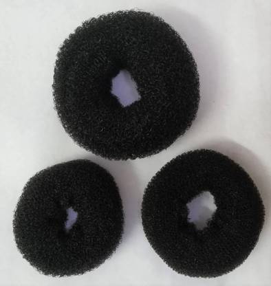 Ruhci Hair Donut Pack of 3 | All 3 different sizes Bun (Black) Bun