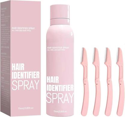 Axenta Hair Identifier Spray For Face Shaving with 4 Razor Dermaplaning (Pack of 1) Back Pin