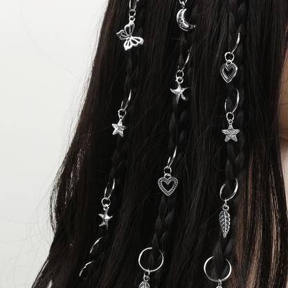 Plenteous Hair Braid Clip, Hair Ring, Multi-shapes Pendant Dreadlock Braid (30 pcs) Hair Chain