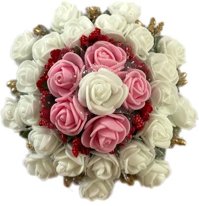 GuruEmbellish Artificial Flower Bridal Juda Bun Hair Acessories Gajra, Pack of 1 Bun
