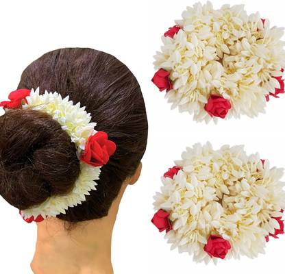 Kaima New Artificial Flower Juda Bun Gajra Hair Flower Gajra (pack of 2) Bun Clip