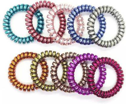 DENICRAAS Ponytail Holder Rubber Band For Hair Spring Spiral Hair Band Rubber Band