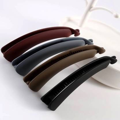 Alucia Banana Hair Clip Acrylic matte Finish Hair Clutchers For Women & Girls pack of 4 Banana Clip