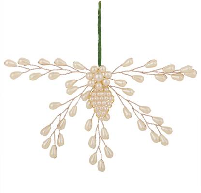 Mode Mania Silver Plated Leaf Shaped White colored Pearl Studded, Hair Accessory_A Head Band
