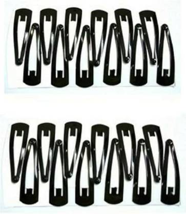 SVHub Collections Black Tik Tok Hair Pins for Girls and Babies (Large, 12 Pairs) Tic Tac Clip