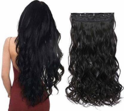 D-DIVINE Silky Soft Hair Extensions And Wigs Women Curly/Wavy Hair Extension Hair Clip