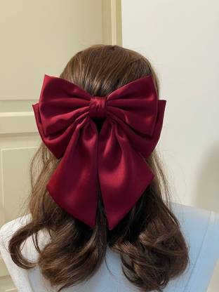 Darshan red ribbon bow pin Hair Pin