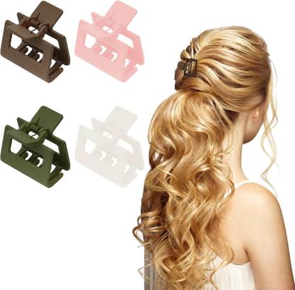Softwrap Matte Minimal Square Medium Size Hair Claw Clip Strong Grip Hair Claw for Girls Hair Claw