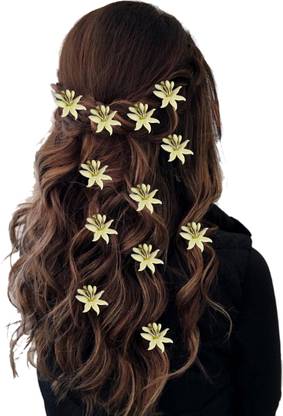 Hair Flare Artificial Pollen Flower Design Hairpin/Clip | Hair Accessories for Women & Girl Hair Pin
