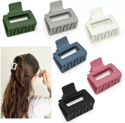 Conjoin Matte Square Claw Clips for Thick Hair Clips for Women & girls 6PCS Hair Claw
