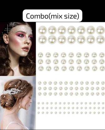 KVY COLLECTION Hair Accessories ( 3sheet )for Women & Girls Decoration Pearls Tattoo/Sticker Hair Tattoo/Sticker