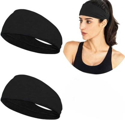 Maa Hosiery mens & womens [pack of 2] Solid Runing sweat Head Band Wicking Hair Wrap Head Band