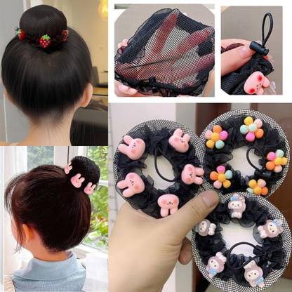 OLLIVOO 2-Pc RANDOM Children's Hair Net Bun Adjustable Ballet Buns Maker for Kids Bun