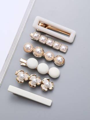 Iskrra 6pcs white stone hair clips Hair Clip