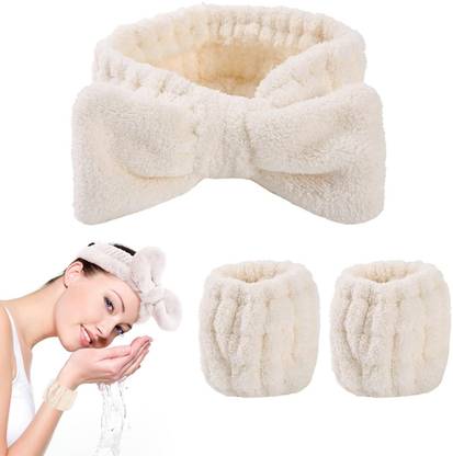 Shree Ganesh Enterprice Spa Headband Wrist Bands for Washing Face | Headband and Wristband Makeup Headband