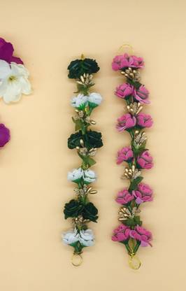 AROOMAN Artificial Flower Gajra/ Juda, Flower Bun/ Bridal Gajra For women/ Girls Pack-02 Bun