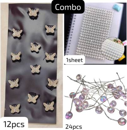 Ruhi Hair accessories for wome&girls velcro hair clps,hair pearls&juda pins(combo) Hair Pin