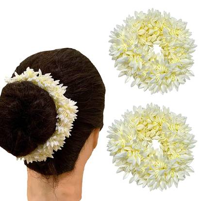 KOTTYKOTTY Pack of 6 Artificial Gajra Mogra Scented Hair Accessories Rubber Band