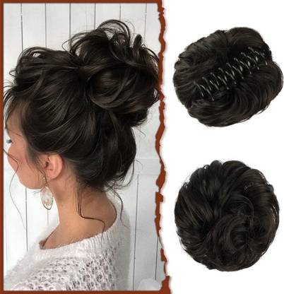 D-DIVINE Claw Clip Messy Bun Hair Piece Wavy Curly Hair Bun Bun