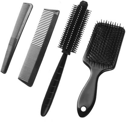 MYYNTI Hair Brush Professional Styling Paddle and Round Hair Brush Comb Set - 4pc.