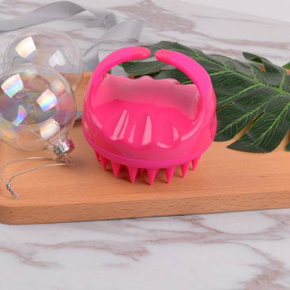 ZUCLLIN Silicon Scalp Massager Hair Brush Wet Dry Comb Head Scrubber 100% Comfortable for All Hair Improve Blood Circulation for Men, Women Pets Soft Silicon Brush - PINK