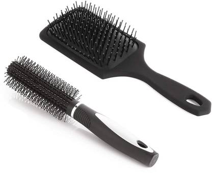 FROSTED COSMETIC Round Rolling Curling Comb Hair Brush With Paddle Brush Comb For Men And Women