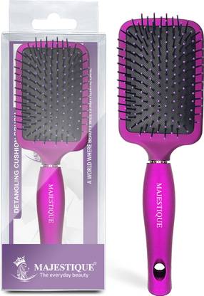 MAJESTIQUE Paddle Hair Brush - Refresh and Extend for All Hair Types - Soft Nylon Bristles