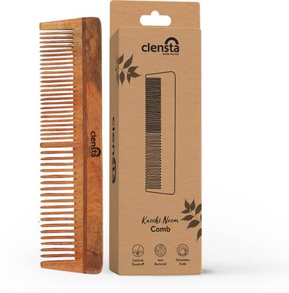 Clensta Kacchi Neem Wide Tooth Wooden Comb| Hair Growth, Hairfall, Dandruff Control