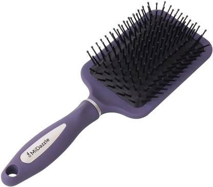 Midazzle Premium Paddle Purple with silver grip Hair Brush