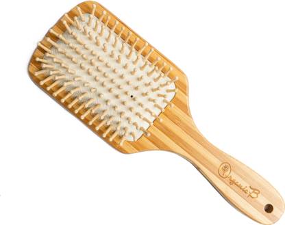 Organic B Rectangular Paddle Hairbrush |Bamboo |Stripped | Large