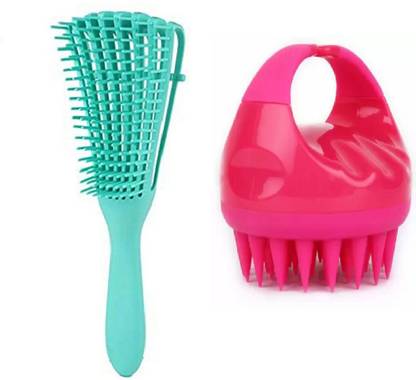 UNNTEESH Detangling Hair Brush For Curly Straight Hair with Hair Scalp Massager Brush