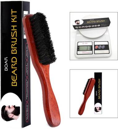 Lyla Long Handle Beard Brush Comb Soft Bristles Beard Grooming Brush Travel Brown