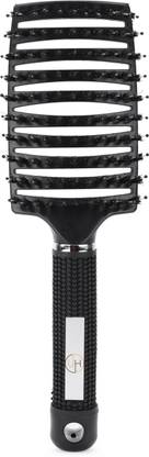 Ultra Hold Vented Curved Boar Bristle Hairbrush for Blowing Drying And Tangle Free Hair
